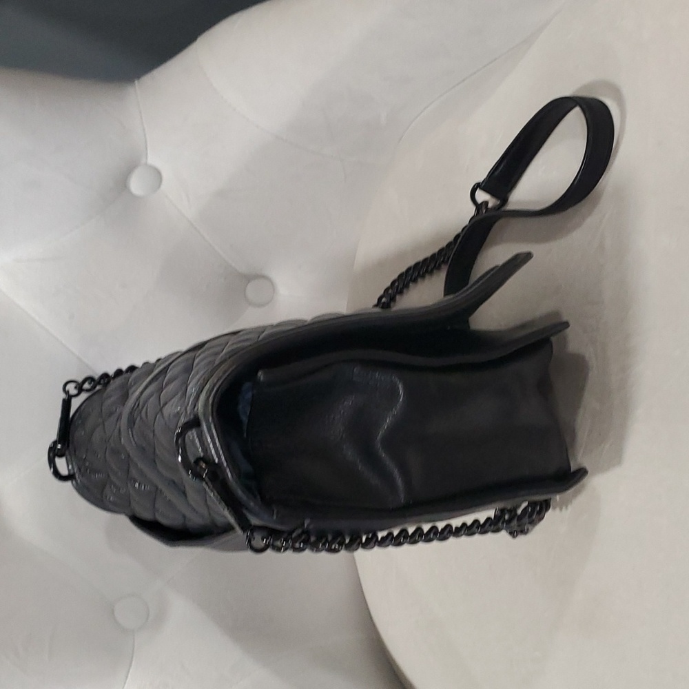 Rebecca minkoff jumbo black on black quilted crossbody bag purse - Picture 3 of 12